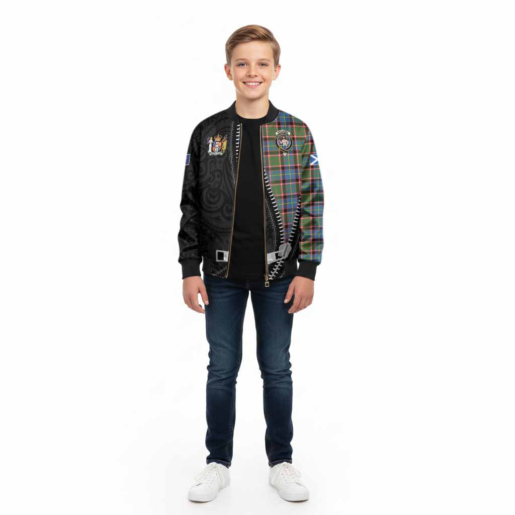 Aikenhead Tartan Kid Bomber Jacket New Zealand Pattern Unique Zipper Stylized