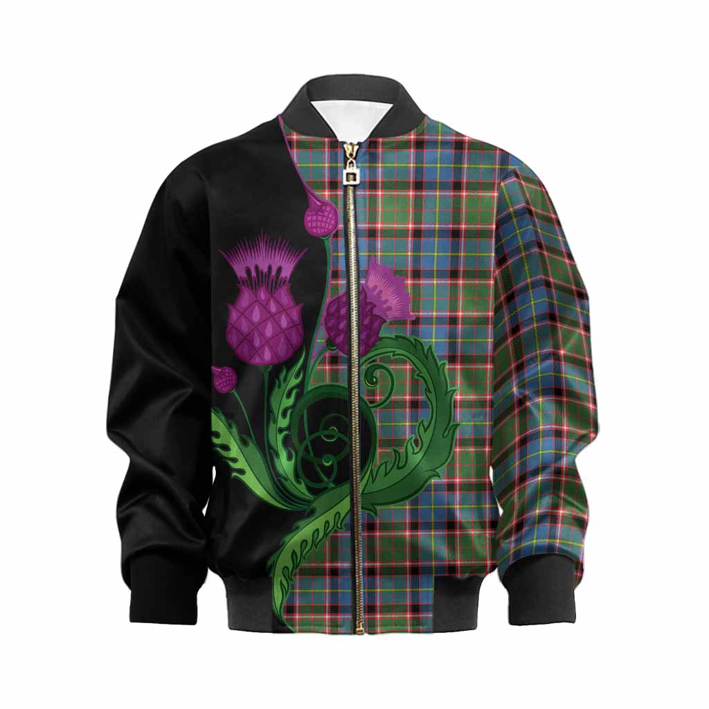 Aikenhead Tartan Kid Bomber Jacket Traditional Scottish Thistle