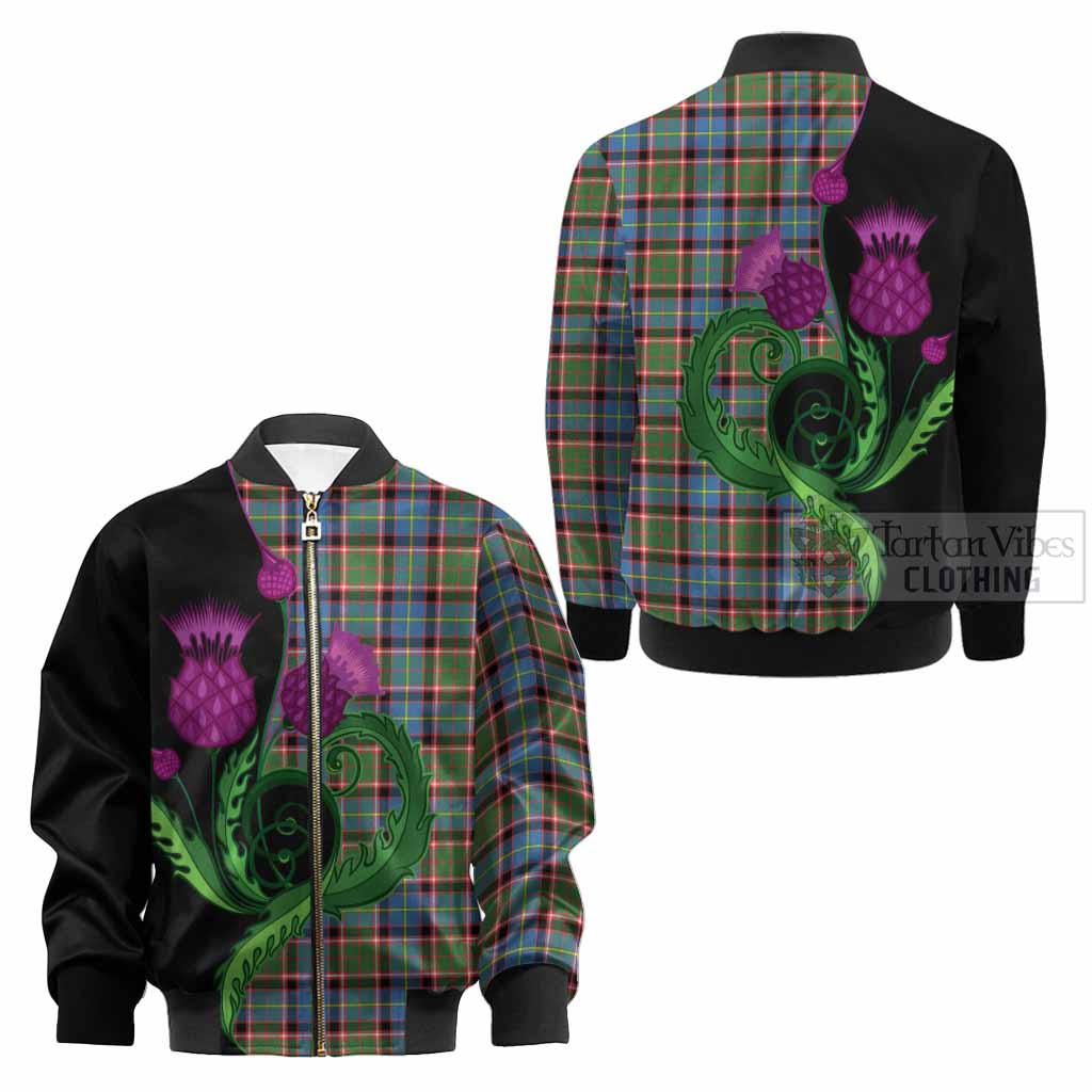 Aikenhead Tartan Kid Bomber Jacket Traditional Scottish Thistle