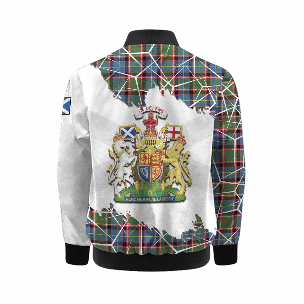 Aikenhead Tartan Kid Bomber Jacket with Family Crest and Lion Rampant Grunge Style