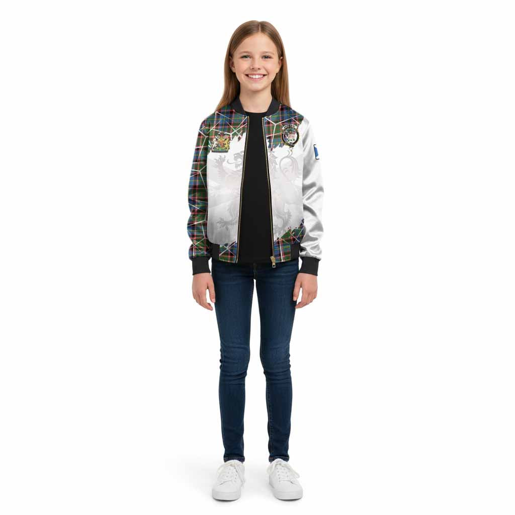 Aikenhead Tartan Kid Bomber Jacket with Family Crest and Lion Rampant Grunge Style