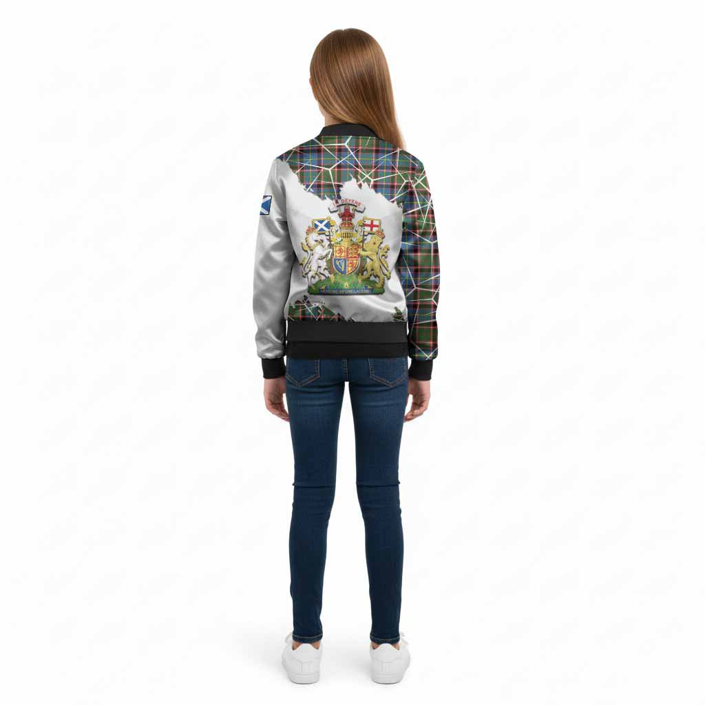 Aikenhead Tartan Kid Bomber Jacket with Family Crest and Lion Rampant Grunge Style