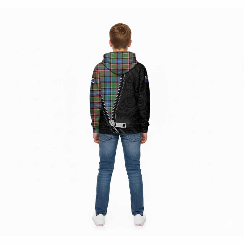 Aikenhead Tartan Kid Hoodie New Zealand Pattern Unique Zipper Stylized