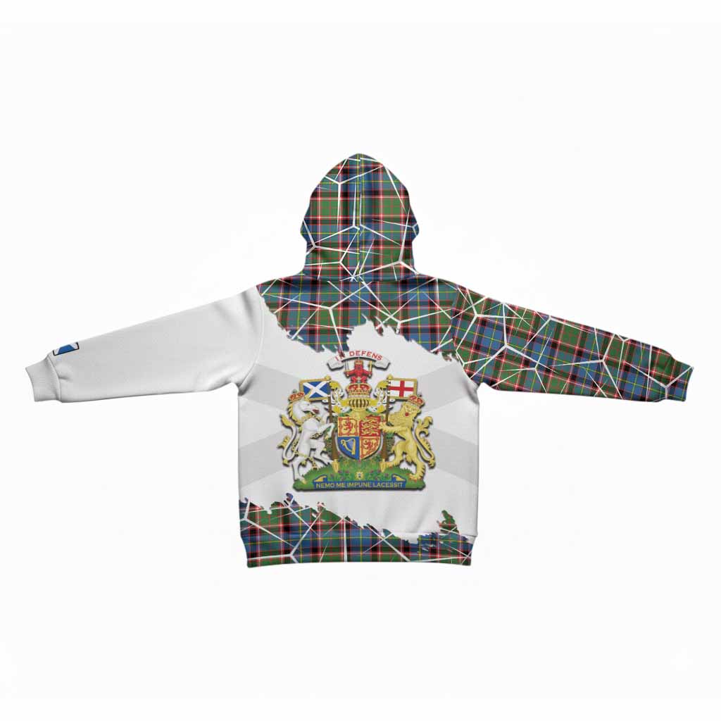 Aikenhead Tartan Kid Hoodie with Family Crest and Lion Rampant Grunge Style