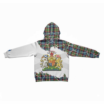 Aikenhead Tartan Kid Hoodie with Family Crest and Lion Rampant Grunge Style