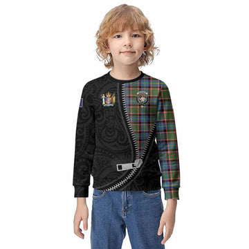 Aikenhead Tartan Kid Knitted Sweatshirt New Zealand Pattern Unique Zipper Stylized
