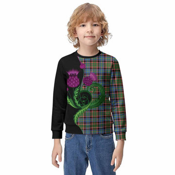 Aikenhead Tartan Kid Knitted Sweatshirt Traditional Scottish Thistle