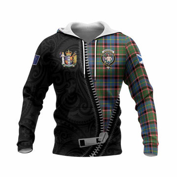 Aikenhead Tartan Knitted Hoodie New Zealand Pattern Unique Zipper Stylized