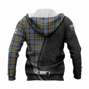 Aikenhead Tartan Knitted Hoodie New Zealand Pattern Unique Zipper Stylized