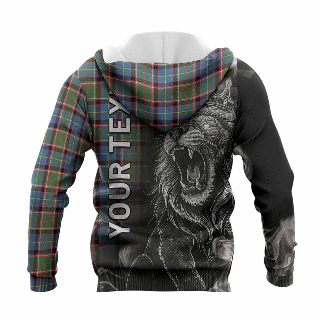 Aikenhead Tartan Knitted Hoodie Roaring Lion Heritage