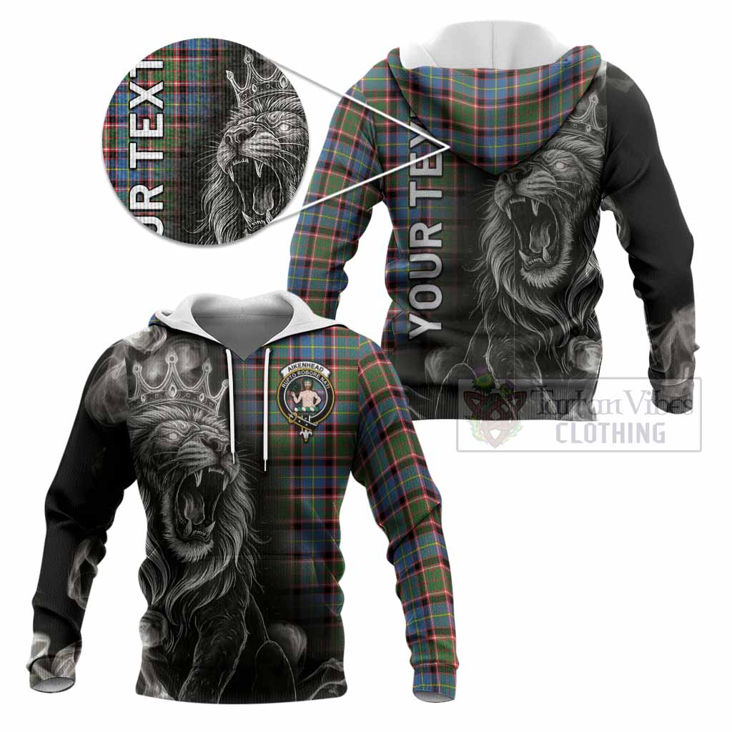 Aikenhead Tartan Knitted Hoodie Roaring Lion Heritage