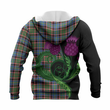 Aikenhead Tartan Knitted Hoodie Traditional Scottish Thistle