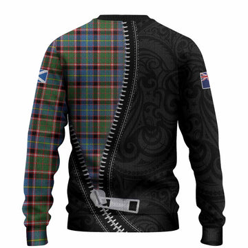 Aikenhead Tartan Knitted Sweater New Zealand Pattern Unique Zipper Stylized