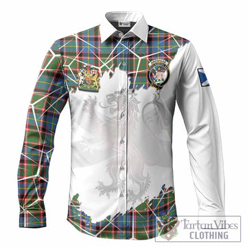 Aikenhead Tartan Long Sleeve Button Shirts with Family Crest and Lion Rampant Grunge Style