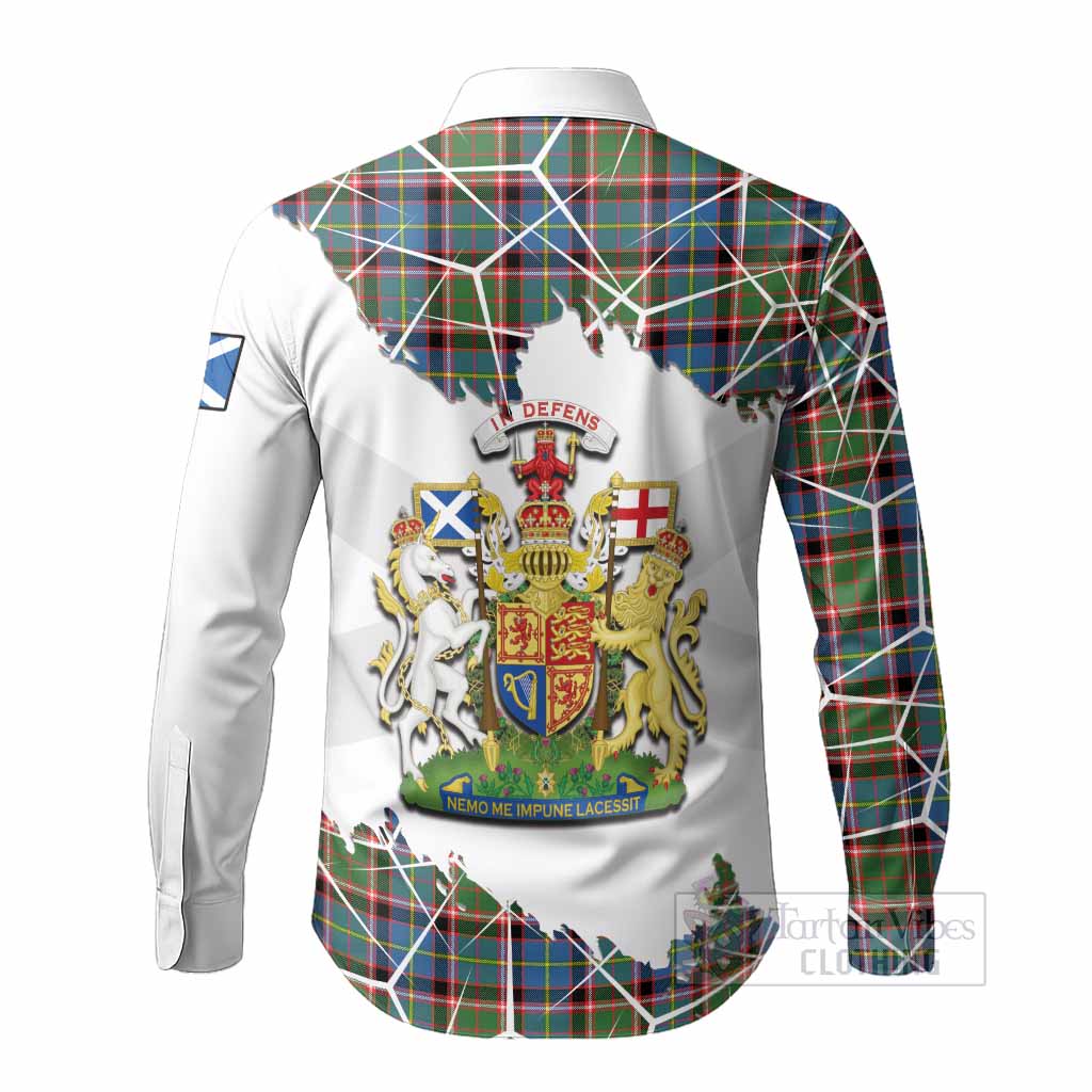 Aikenhead Tartan Long Sleeve Button Shirts with Family Crest and Lion Rampant Grunge Style