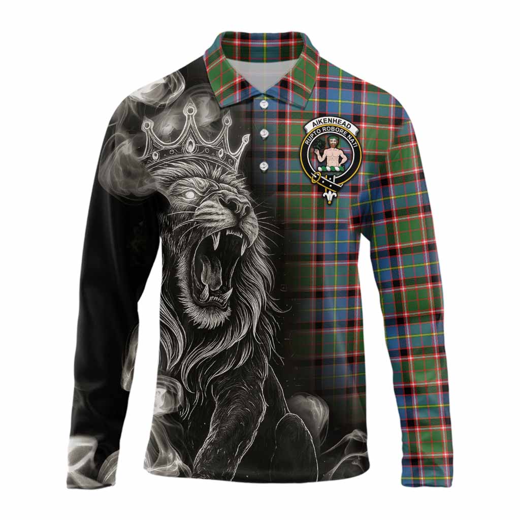Aikenhead Tartan Long Sleeve Polo Shirt Roaring Lion Heritage