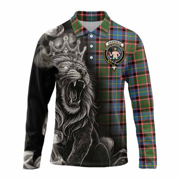 Aikenhead Tartan Long Sleeve Polo Shirt Roaring Lion Heritage