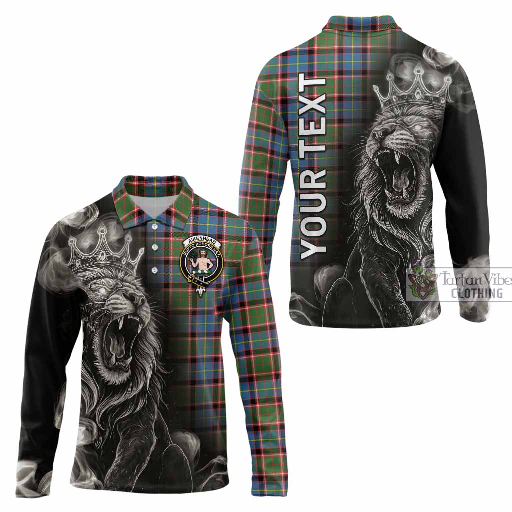 Aikenhead Tartan Long Sleeve Polo Shirt Roaring Lion Heritage