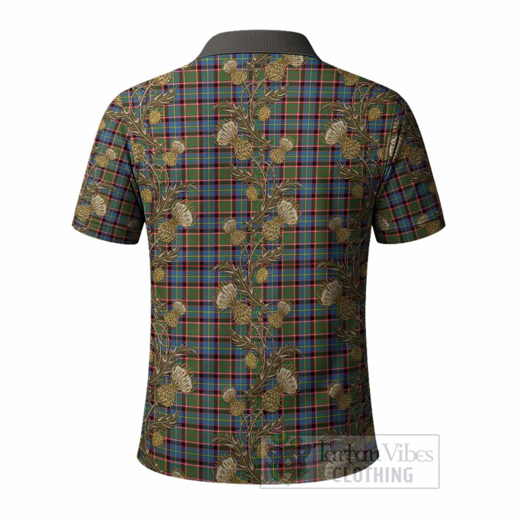 Aikenhead Tartan Polo Shirt Seamless Scottish Thistle Flowers