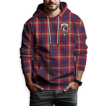 Ainslie Tartan Hoodie with Family Crest - Tartanvibesclothing