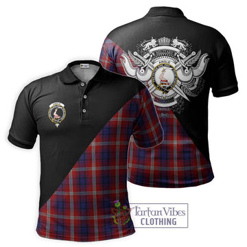 Ainslie Tartan Polo Shirt with Family Crest and Military Logo Style Kid - Tartan Vibes Clothing