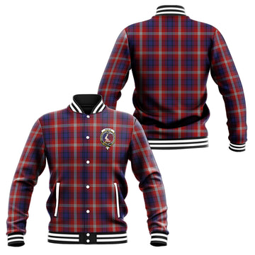 Ainslie Tartan Baseball Jacket with Family Crest Unisex - Tartan Vibes Clothing