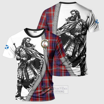 Ainslie Tartan Clan Crest T-Shirt with Highlander Warrior Celtic Style Kid's Shirt - Tartan Vibes Clothing