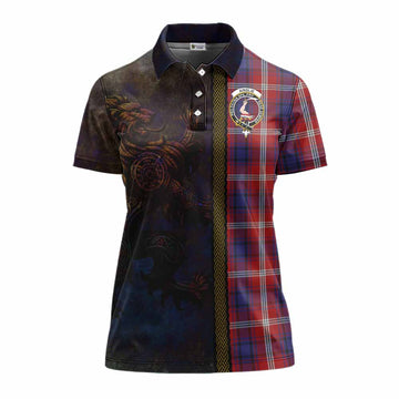Ainslie Tartan Family Crest Women's Polo Shirt Alba Gu Brath Be Brave Lion Ancient Style Women - Tartan Vibes Clothing