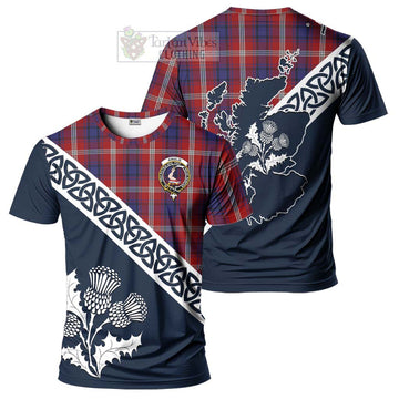 Ainslie Tartan T-Shirt Featuring Thistle and Scotland Map Kid's Shirt - Tartanvibesclothing Store