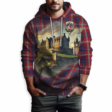 Ainslie Tartan Family Crest Hoodie with Scottish Ancient Castle Style Pullover Hoodie - Tartan Vibes Clothing
