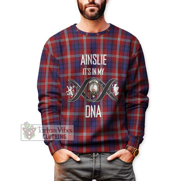 Ainslie Tartan Sweatshirt with Family Crest DNA In Me Style Unisex - Tartan Vibes Clothing