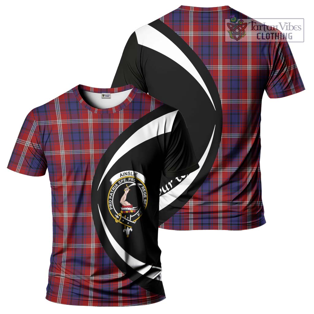Ainslie Tartan T-Shirt with Family Crest Circle Style Kid's Shirt - Tartan Vibes Clothing