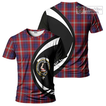 Ainslie Tartan T-Shirt with Family Crest Circle Style Kid's Shirt - Tartan Vibes Clothing