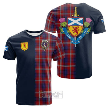Ainslie Tartan Cotton T-shirt Alba with Scottish Lion Royal Arm Half Style Kid's Shirt - Tartan Vibes Clothing