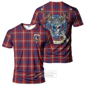 Ainslie Tartan T-Shirt with Family Crest Celtic Skull Style Kid's Shirt - Tartan Vibes Clothing