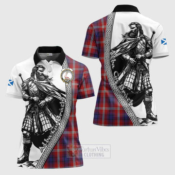 Ainslie Tartan Clan Crest Women's Polo Shirt with Highlander Warrior Celtic Style Women - Tartan Vibes Clothing