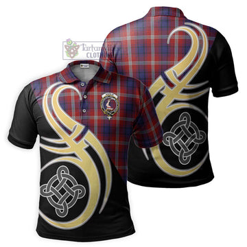 Ainslie Tartan Polo Shirt with Family Crest and Celtic Symbol Style Kid - Tartan Vibes Clothing