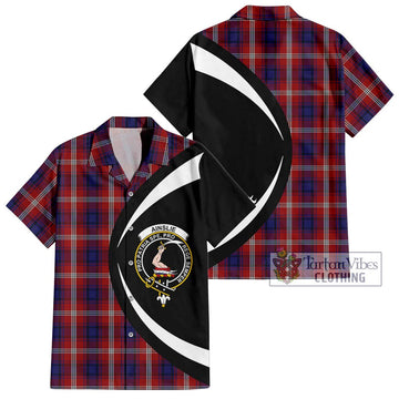 Ainslie Tartan Hawaiian Shirt with Family Crest Circle Style Kid - Tartan Vibes Clothing