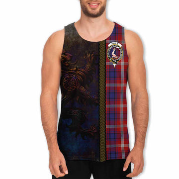 Ainslie Tartan Family Crest Men's Tank Top Alba Gu Brath Be Brave Lion Ancient Style Men - Tartan Vibes Clothing