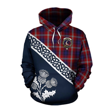 Ainslie Tartan Cotton Hoodie Featuring Thistle and Scotland Map Pullover Hoodie XS - Tartan Vibes Clothing