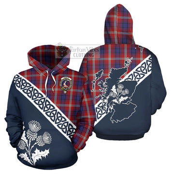 Ainslie Tartan Hoodie Featuring Thistle and Scotland Map Zip Hoodie - Tartan Vibes Clothing