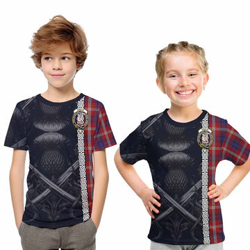 Ainslie Tartan Kid T-Shirt with Family Crest Cross Sword Thistle Celtic Vibes Youth XL Size14 - Tartan Vibes Clothing