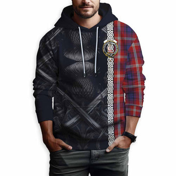 Ainslie Tartan Hoodie with Family Crest Cross Sword Thistle Celtic Vibes Pullover Hoodie - Tartan Vibes Clothing