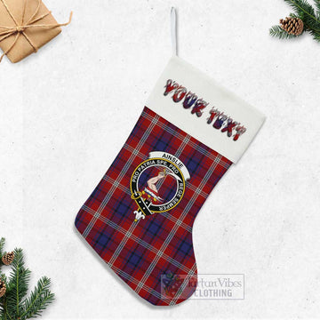 Ainslie Tartan Family Crest Christmas Stocking with Personalized Text - Tartan Vibes Clothing