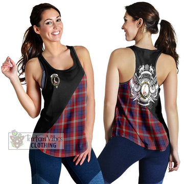 Ainslie Tartan Women's Racerback Tanks with Family Crest and Military Logo Style 4XL - Tartan Vibes Clothing