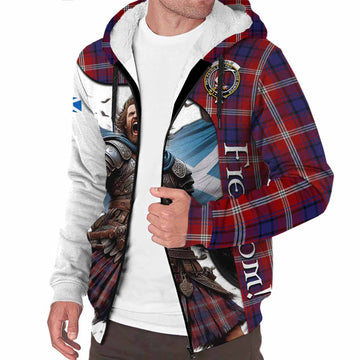 Ainslie Crest Tartan Sherpa Hoodie Inspired by the Freedom of Scottish Warrior Unisex S - Tartan Vibes Clothing