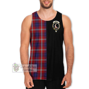 Ainslie Tartan Men's Tank Top with Family Crest and Half Of Me Style Men - Tartan Vibes Clothing