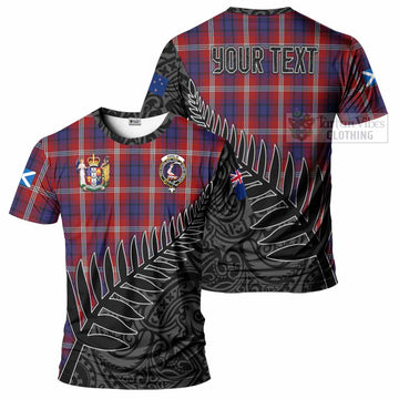 Ainslie Crest Tartan T-Shirt with New Zealand Silver Fern Half Style Kid's Shirt - Tartan Vibes Clothing