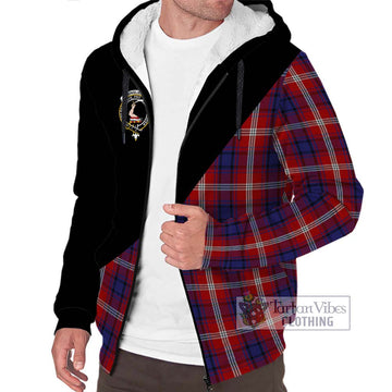 Ainslie Tartan Sherpa Hoodie with Family Crest and Military Logo Style Unisex S - Tartan Vibes Clothing