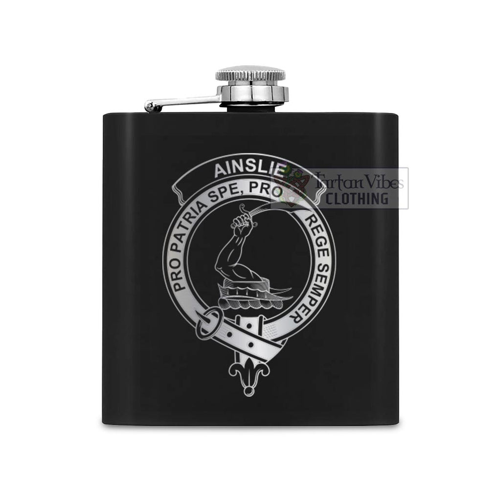Ainslie Crest Hip Flask Set 7oz Black Stainless Steel with A Gift Box One Size 7oz - 2D-tartanvibesclothing